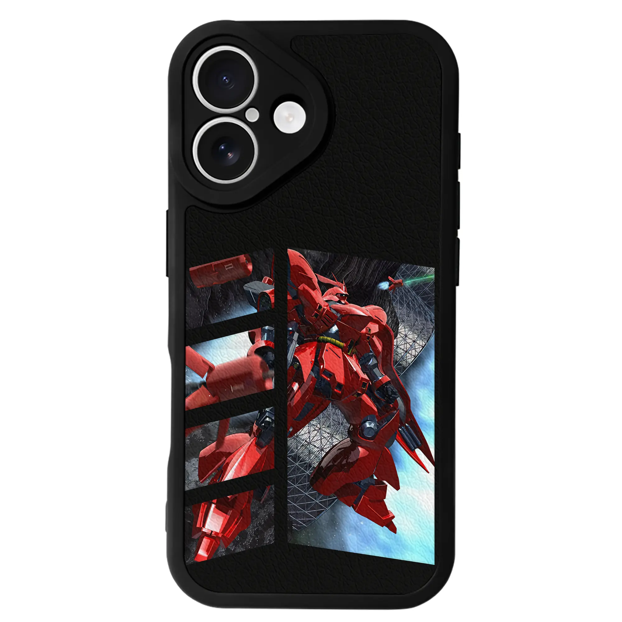 ガンダム グッズ,サザビー - IPhone 16シリーズ対応 ・ シリコンスマホケース ・ レザー調 ・ 高精度フィット ・ 耐衝撃 ・ ワイヤレス充電対応 ・ 精密カット